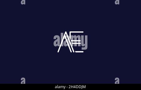 LETTERS AE LOGO DESIGN WITH NEGATIVE SPACE EFFECT FOR ILLUSTRATION USE Stock Vector