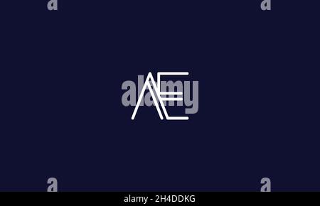 LETTERS AE LOGO DESIGN WITH NEGATIVE SPACE EFFECT FOR ILLUSTRATION USE Stock Vector