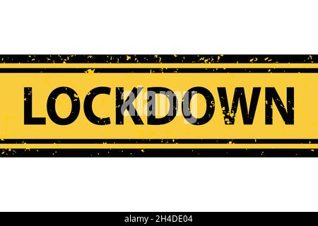 Lockdown ribbon with grunge effect Stock Vector