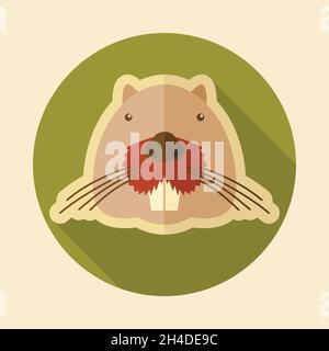 Otter beaver flat icon. Animal head vector symbol eps 10 Stock Vector