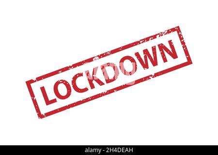 Lockdown inscription stamp icon with grunge effect Stock Vector