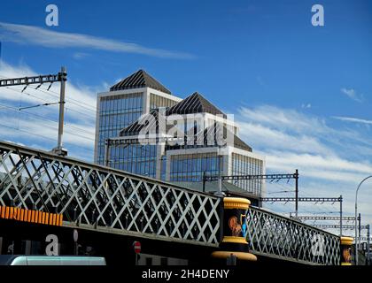 Bank of Ireland Office Buildings on the Quays of the River Liffey, Dublin Ireland Stock Photo