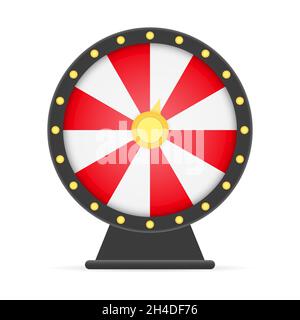 Fortune wheel lucky roulette isolated on white background Stock Vector