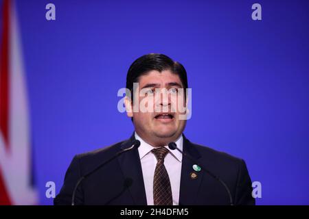 President of Costa Rica Carlos Alvarado Quesada delivers a speech ...