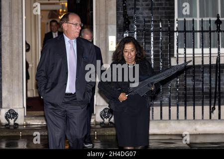 Prime Minister invites world’s top business leaders including BlackRock CEO Larry Fink to Downing Street in bid to establish 'Global Britain'. Stock Photo