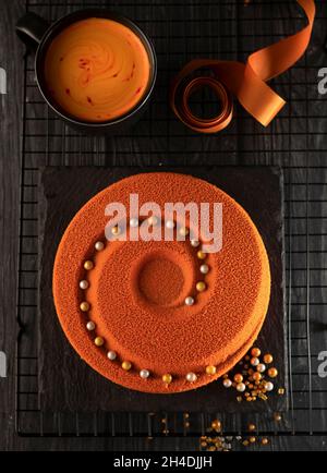 Sponge cake with Nescafe flavor Stock Photo