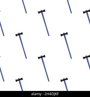 Illustration on theme pattern steel axes with wooden handle, metal ax for hunting. Big kit ax consisting of many identical axes on white background. F Stock Vector
