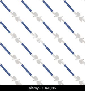 Illustration on theme pattern steel axes with wooden handle, metal ax for hunting. Big kit ax consisting of many identical axes on white background. F Stock Vector
