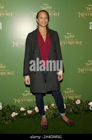 Actress Angela Griffin attends the gala screening of 'Tinker Bell and the Legend of the NeverBeast' at Vue West End, London. Stock Photo