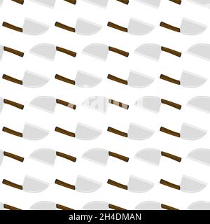 Illustration on theme pattern steel axes with wooden handle, metal ax for hunting. Big kit ax consisting of many identical axes on white background. F Stock Vector
