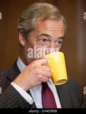 UKIP Leader Nigel Farage MEP at a Bruges Group event in central London, focusing on the issues surrounding the European Arrest Warrant on May 17, 2016. Stock Photo