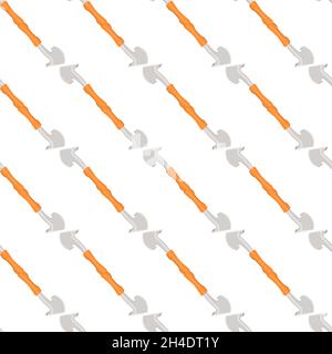 Illustration on theme pattern steel axes with wooden handle, metal ax for hunting. Big kit ax consisting of many identical axes on white background. F Stock Vector