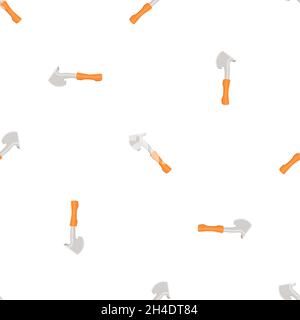 Illustration on theme pattern steel axes with wooden handle, metal ax for hunting. Big kit ax consisting of many identical axes on white background. F Stock Vector