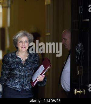 Prime Minister Theresa May departs from Number 10 Downing Street for ...