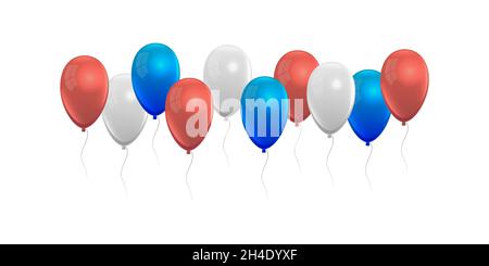 Balloons icon set usa colours Stock Vector