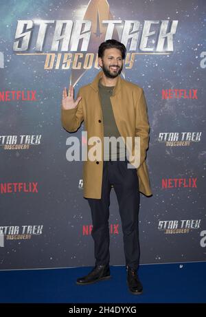 Shazad Latif attends the Star Trek: Discovery special fan screening photocall at Millbank Tower on Sunday, 5th November..Picture dated: Sunday November 5, 2017. Photo credit should read: Isabel Infantes / EMPICS Entertainment. Stock Photo