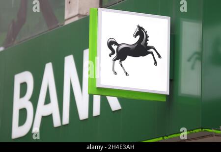 A logo sign outside of a Lloyds Bank branch in London. Picture dated: Wednesday January 23, 2019. Photo credit should read: Isabel Infantes / EMPICS Entertainment. Stock Photo
