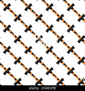 Illustration on theme pattern steel axes with wooden handle, metal ax for hunting. Big kit ax consisting of many identical axes on white background. F Stock Vector