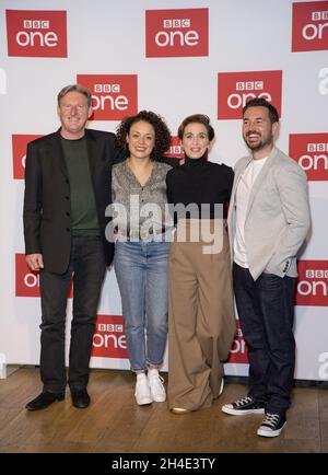 (left to right) Adrian Dunbar, Rochenda Sandall, Vicky McClure and Martin Compston attending a photo call for BBC One's Bodyguard at the BFI Southbank in London. Picture dated: Monday March 18, 2019. Photo credit should read: Isabel Infantes / EMPICS Entertainment. Stock Photo