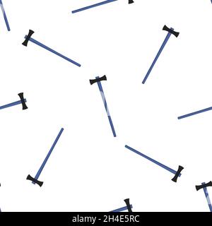 Illustration on theme pattern steel axes with wooden handle, metal ax for hunting. Big kit ax consisting of many identical axes on white background. F Stock Vector