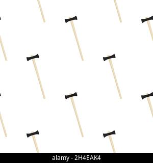 Illustration on theme pattern steel axes with wooden handle, metal ax for hunting. Big kit ax consisting of many identical axes on white background. F Stock Vector