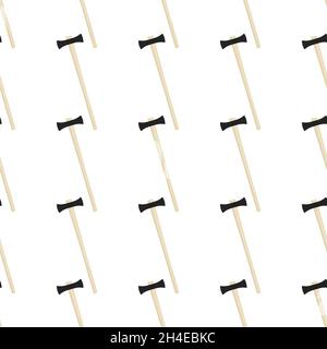 Illustration on theme pattern steel axes with wooden handle, metal ax for hunting. Big kit ax consisting of many identical axes on white background. F Stock Vector