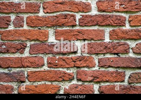 A flat on section of antique red brick wall Stock Photo