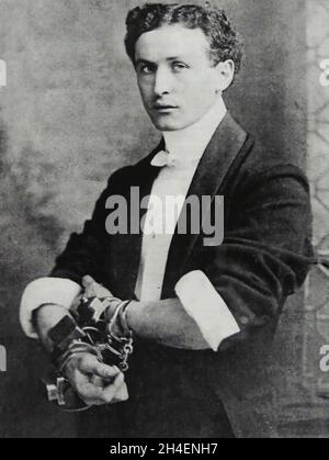 Magician Harry Houdini and Magic related vintage Stock Photo