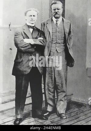 Magician Harry Houdini and Magic related vintage Stock Photo