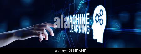 Machine learning AI Artificial intelligence neural network technology concept. Stock Photo