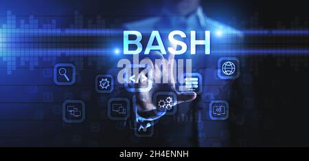 BASH Programming language software and web development internet technology concept. Stock Photo