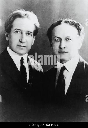 Magician Harry Houdini and Magic related vintage Stock Photo