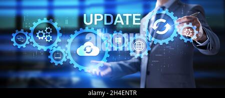 Update software system upgrade download new version internet technology concept. Stock Photo