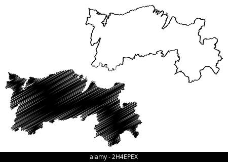 Salem district (Tamil Nadu State, Republic of India) map vector ...