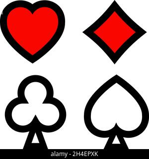 Vector illustration of playing card symbol, icon design casino. Simple style and isolated on a white background Stock Vector