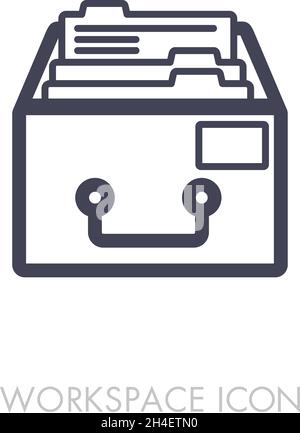 Filing Cabinet outline icon. Workspace sign. Graph symbol for your web site design, logo, app, UI. Vector illustration, EPS10. Stock Vector