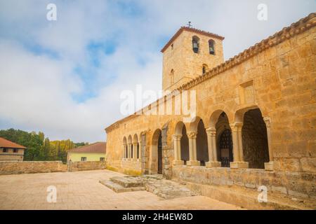 Facade of San Martin church. Miño de San Esteban, Soria province, Castilla Leon, Spain. Stock Photo