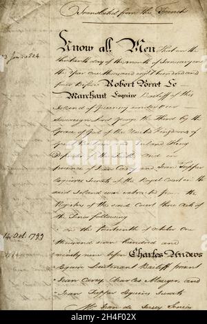 Vintage paper background. Old manuscript with handwritten unreadible text Stock Photo