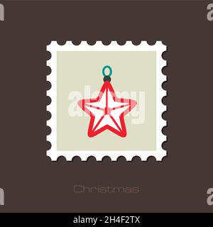 Christmas Star flat stamp, vector illustration eps 10 Stock Vector