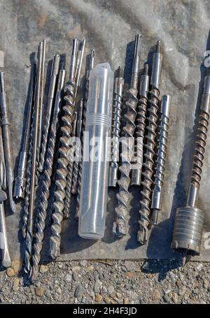 Long Drill Bits for Professional Use Stock Photo
