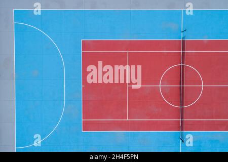 Aerial view of two empty tennis court Stock Photo