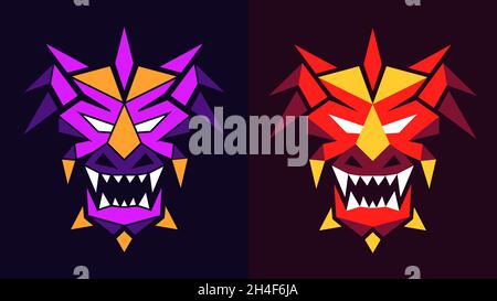 Dragon simple polygonal icon. Stock Vector