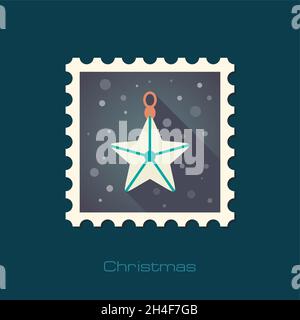 Christmas Star flat stamp, vector illustration eps 10 Stock Vector
