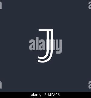 Minimal modern Abstract elegant line art letter J logo. Creative minimalism logotype icon symbol. Stock Vector