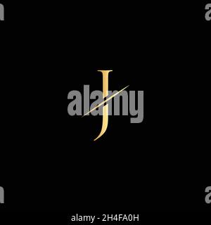 Minimal modern Abstract elegant line art letter J logo. Creative minimalism logotype icon symbol. Stock Vector