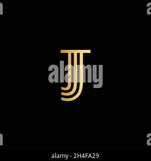 Minimal modern Abstract elegant line art letter J logo. Creative minimalism logotype icon symbol. Stock Vector