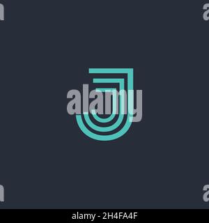 Minimal modern Abstract elegant line art letter J logo. Creative minimalism logotype icon symbol. Stock Vector