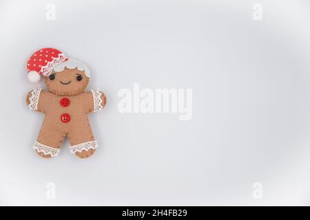 Gingerbread classic cookie hero toy isolated on a white background Stock Photo