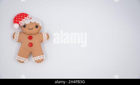 Gingerbread classic cookie hero toy isolated on a white background Stock Photo