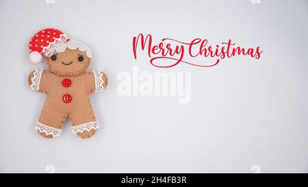 Gingerbread classic cookie hero toy isolated on a white background Stock Photo